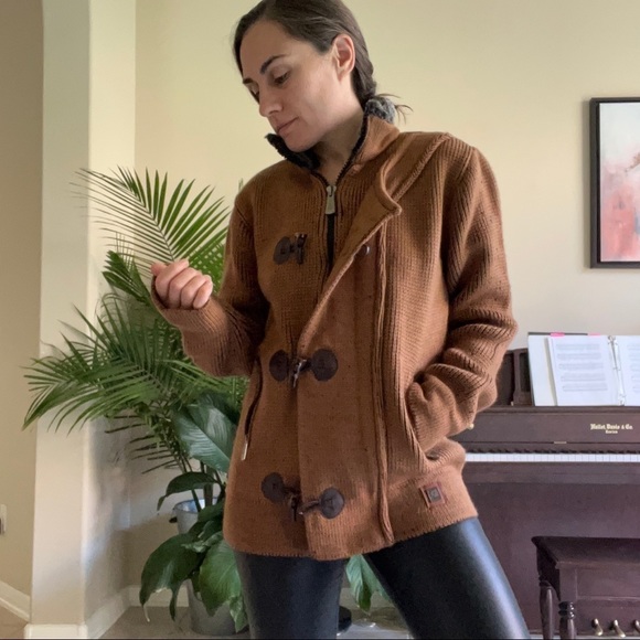 𝅺CIPO & BAXX Brown Zip up Knit Jacket, size XL - Picture 1 of 16